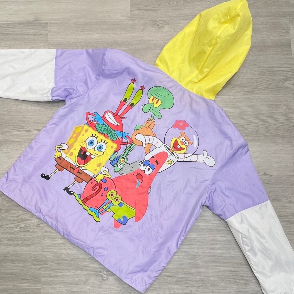 Nickelodeon Spongebob Squarepants Colorblock Anorak Windbreaker Jacket‎ XL